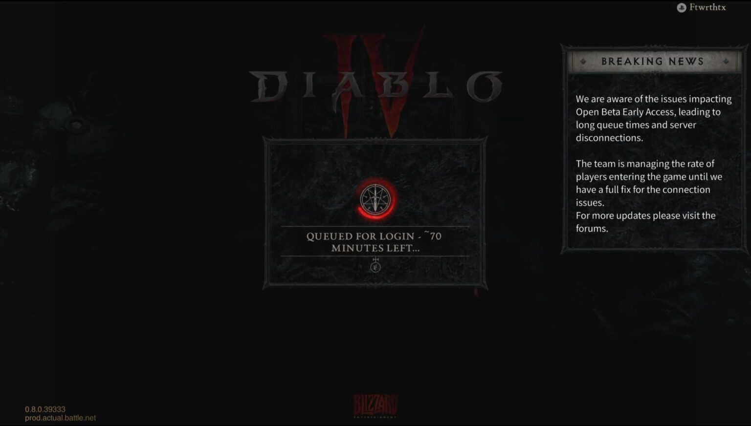 Diablo IV Early Access Beta Kicks Off With A Long Queue - Terminal ...